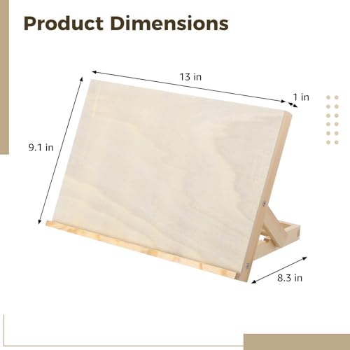 Tabletop Easel for Painting, 13x9.1 Wooden Art Easel Tabletop with Adjustable Angles,Small Portable Foldable Wood Drawing Stand for Canvas, Sketching, Drawing, Books, Tablets