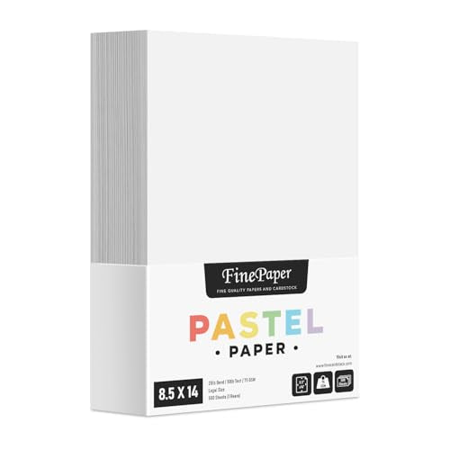 White Paper – Great for Arts and Crafts and Stationery Printing – 8.5 x 14" (Menu/Legal Size) – Regular Paper, 20lb Bond / 50lb Text / 75GSM – Copy, Writing and Printer Paper – 500 Sheets per Pack - color: White