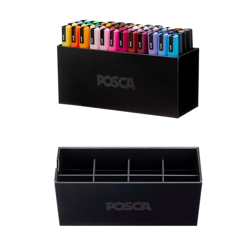POSCA® PC-5M Paint Markers, Medium (1.8-2.5mm), Assorted, 48 Pack & Caddy - size: 1 Count (Pack of 48), style: Round Tip