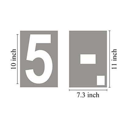 10 Inch Large Number Stencils for Painting - 11 Pack Number Stencil Templates for Curb Address, Cakes, Cookies, Mailboxes and Crafts, Reusable House Numbers Stencils for Wood Signs & Cement Wall Art - size: 10 Inch