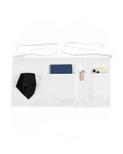 Xeoxarel Aprons with 4 Pockets (Available in 3 Pack / 7 Pack) 23.5'' X 11.5'' - color: 1 Pack Server Apron-white