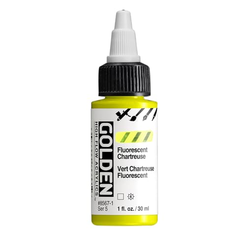 GOLDEN High Flow Acrylics, Fluorescent Chartreuse, 1 fl. oz. Bottle