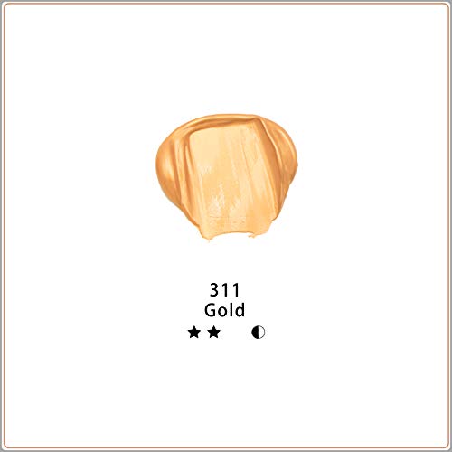 Artecho Gold Acrylic Paint, Gold Paint (120ml / 4.05oz) Tubes, Art Craft Paints for Canvas, Rock, Stone, Wood, Fabric, Art Supplies | Semi Glossy Finish, High Pigment Rich Color Craft Paint for Canvas, Rocks, Wood, Fabric, Ceramic, Non-Toxic - color: Gold