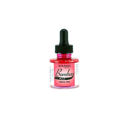 Dr. Ph. Martin's Bombay India Ink (2BY) Ink Bottle, 1.0 oz, Red, 1 Bottle
