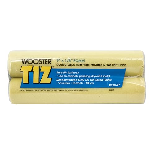 Wooster Brush R730-9 Tiz Foam Roller Cover, 1/8-Inch Nap, 2-Pack, 9-Inch - size: 9 inches