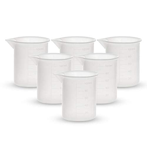 Gartful 100ml Silicone Measuring Cups for Resin Mixing, 6PCS Mixing Cups for Epoxy Resin, Jewelry Casting Molds, Acrylic Paint, Reusable Non-stick Pouring Tools - size: Small-100ml*6