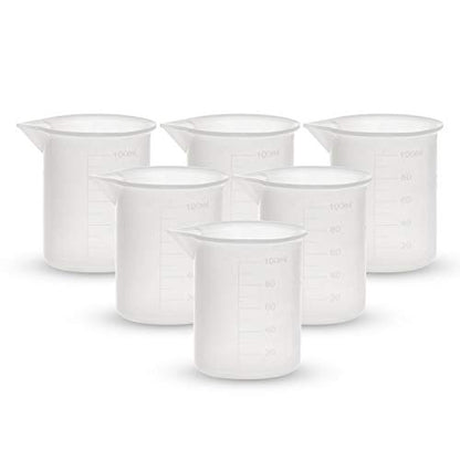 Gartful 100ml Silicone Measuring Cups for Resin Mixing, 6PCS Mixing Cups for Epoxy Resin, Jewelry Casting Molds, Acrylic Paint, Reusable Non-stick Pouring Tools - size: Small-100ml*6
