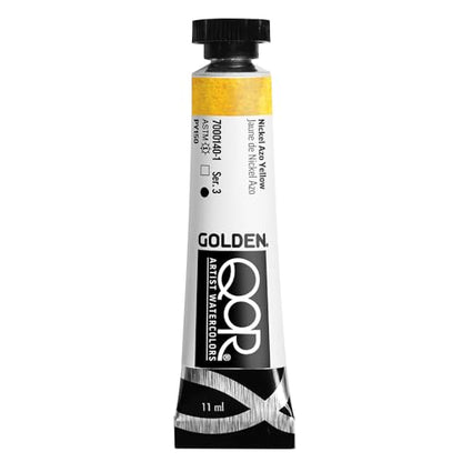 GOLDEN QoR Artist Watercolors, Nickel Azo Yellow, 11 ml Tube, Professional Watercolor Paint, Transparent - color: Nickel Azo Yellow