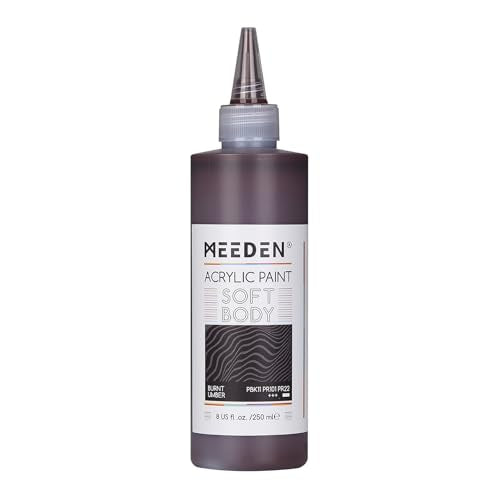 MEEDEN Burnt Umber Acrylic Paint: Matte Finish 250ml/8.45oz Soft Body | Bulk Acrylic Colors in Matte Finish - Fluid Flow Art Paints for Artists Canvas Painting - color: Burnt Umber