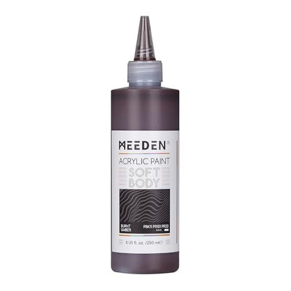 MEEDEN Burnt Umber Acrylic Paint: Matte Finish 250ml/8.45oz Soft Body | Bulk Acrylic Colors in Matte Finish - Fluid Flow Art Paints for Artists Canvas Painting - color: Burnt Umber