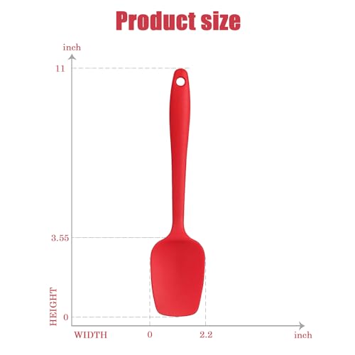 Silicone Spatula, 11 inch Rubber Spoon Spatula Set for Cooking and Baking, Heat Resistant Cooking Utensil Set, Flexible Silicone Spoon Baking Mixing Tool Cooking Gadget (4-Piece) - size: 11 in x 2.2 in x 4 Pcs