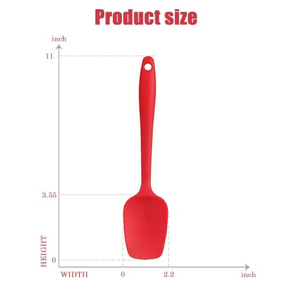 Silicone Spatula, 11 inch Rubber Spoon Spatula Set for Cooking and Baking, Heat Resistant Cooking Utensil Set, Flexible Silicone Spoon Baking Mixing Tool Cooking Gadget (4-Piece) - size: 11 in x 2.2 in x 4 Pcs
