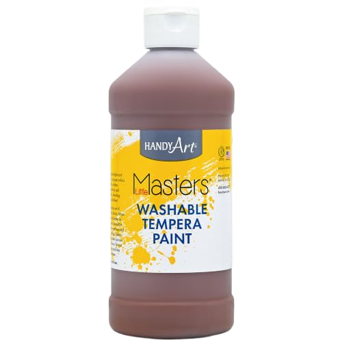 Handy Art Little Masters Washable Tempera Paint, Brown, 16 oz Bottle - color: Brown, size: 16 Fl Oz (Pack of 1)
