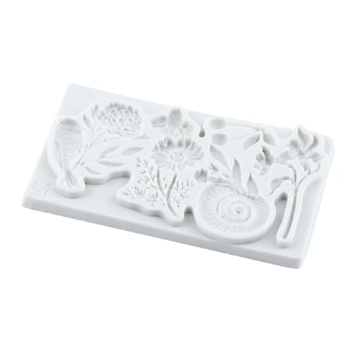 Bird Flower Snail Cherry Polymer Clay Molds Flower Silicone Mold - color: Style H