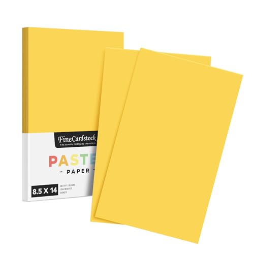 Goldenrod Pastel Colored Paper - Perfect for Documents, Invitations, Posters, Flyers, Menus, Arts and Crafts | 8.5" x 14" (Legal Size) | Regular 20lb Bond (75gsm) Paper - Smooth Finish | 50 Sheets - color: Goldenrod