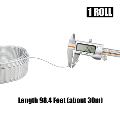 15 Gauge Aluminum Craft Wire, 98FT 1.5mm Silver Bendable Metal Wire | Anodized Jewelry Wire for Crafts, Jewelry Making, Floral Arranging, Sculpting, Armature, Bonsai, Wire Wrapping, Lightweight - size: 15, style: Silver
