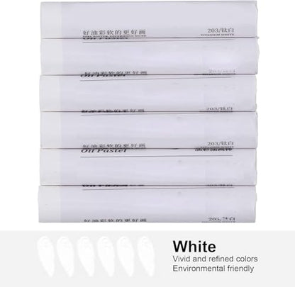 Zerodis White Oil Pastels Set,6 Pcs Unique Texture Soft Artist White Oil Pastels Dry Pastels Set Painting Art Supplies for Professional Drawing Art