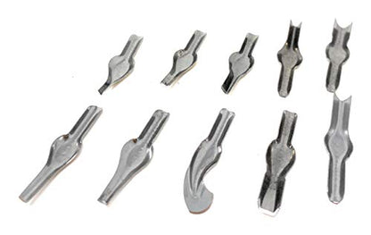 ESSDEE Linoleum Cutter Tools - Style 1 to 10 Sizes Lino Blades - High Carbon Steel - Pack of 10 - Made in UK