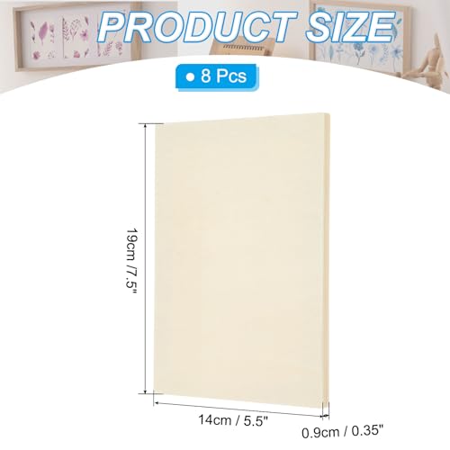 PATIKIL 5.5 x 7.5 Inch Wood Canvas Panels, 8pcs Unfinished Wooden Frame Square Art Board for Crafts Oil Paint Pouring Acrylics Painting DIY - size: 5.5 x 7.5 Inch