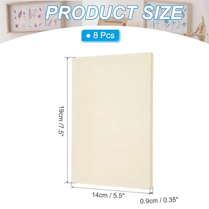 PATIKIL 5.5 x 7.5 Inch Wood Canvas Panels, 8pcs Unfinished Wooden Frame Square Art Board for Crafts Oil Paint Pouring Acrylics Painting DIY - size: 5.5 x 7.5 Inch