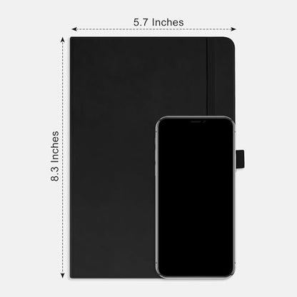 RETTACY Blank Journal Notebook, 192 Pages per Pack, A5 Size (5.7'' x 8.3'') - color: Black & Black