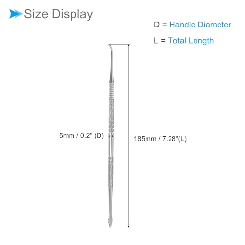 CoCud Double Head Wax Carving Tool 7.28" Stainless Steel Non-Slip Handle Clay Sculpting Tool Spoon Spatula Silver Tone - (Applications: for Sculpture Art Crafts DIY), 1-Pieces