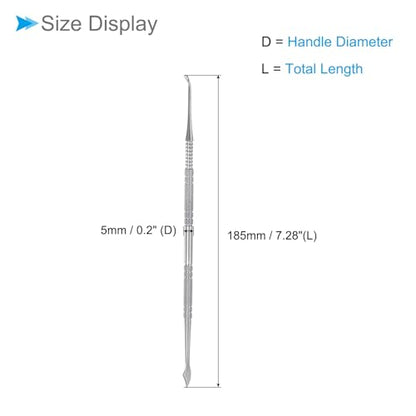 CoCud Double Head Wax Carving Tool 7.28" Stainless Steel Non-Slip Handle Clay Sculpting Tool Spoon Spatula Silver Tone - (Applications: for Sculpture Art Crafts DIY), 1-Pieces