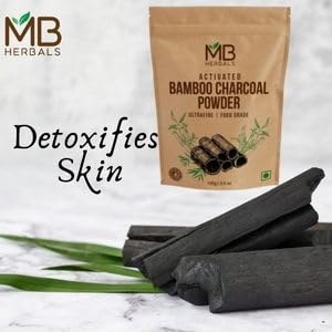 MB Herbals Activated Bamboo Charcoal 3.5 oz (100g) | Food Grade Charcoal for Baking, Skin Care & Hair Care - size: 100g
