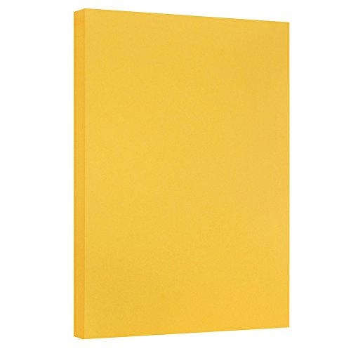 JAM PAPER Vellum Bristol 65lb Cardstock - 11 x 17 Ledger Size Coverstock - 147 gsm - Goldenrod - 50 Tabloid Sheets/Pack - color: Goldenrod, size: 11" x 17"