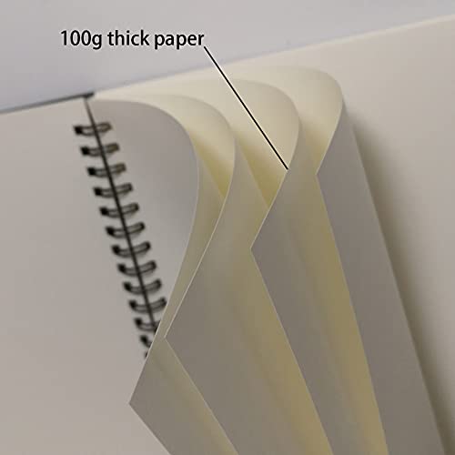 YUREE B5 Spiral Notebook/Spiral Journal Unruled, 100gsm Thick Blank Paper & Hard Kraft Cover, 65 Sheets (130 Pages), 3-Pack, 10.5" x 7.2", Brown/Blue/Gray - color: Brown/Blue/Gray