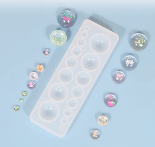 2PCS Cabochon Gem Silicone Mold | Clear Round Silicone Mold for Making Earrings, Jewelry Making, Crafting Projects - color: round-small