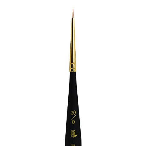 Princeton Mini-Detailer Round Brush, Synthetic, Short Handle, Size 20/0 inch, 1 Count - color: Black, size: 20/0