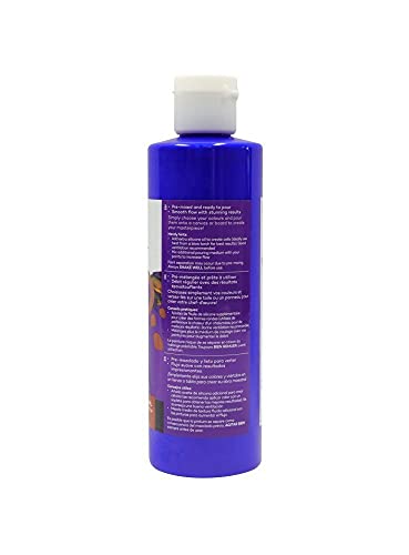 Mont Marte Premium Pouring Acrylic Paint, 240ml (8.11oz), Ultramarine Blue, Pre-Mixed Acrylic Paint, Suitable for a Variety of Surfaces Including Stretched Canvas, Wood, MDF and Air Drying Clay. - color: Ultramarine Blue, size: 8.12 Fl Oz (Pack of 1)