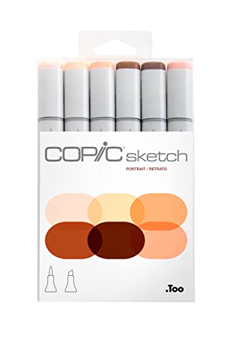 Copic Sketch, Alcohol Markers, 6pc Set, Portrait - color: Portrait
