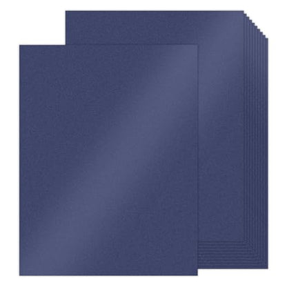 Navy Blue Shimmer Cardstock 8.5 x 11 Navy Blue Paper | Goefun 24 Sheets 80lb Card Stock Printer Paper for Christmas, Invitations, Certificates, Crafts, Card Making - color: navy blue