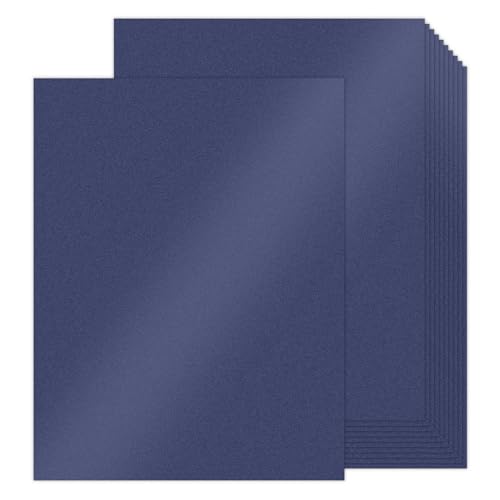 Navy Blue Shimmer Cardstock 8.5 x 11 Navy Blue Paper | Goefun 24 Sheets 80lb Card Stock Printer Paper for Christmas, Invitations, Certificates, Crafts, Card Making - color: navy blue
