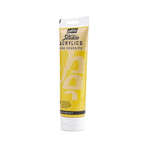 PEBEO Studio Acrylics High Viscosity, Fine Acrylic, 250 ml - Light AZO Yellow, 250 ml Tubes (169-013) - color: Light Azo Yellow, size: 8.45 Fl Oz (Pack of 1)