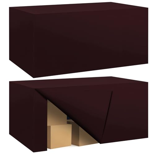 Ascoza 2 Pack Fitted Tablecloth for 6 Foot Rectangle 72 x 30 Inch Eggplant Table Covers Water Resistant Polyester Cloth for Folding, Parties,Display, Trade Show (Eggplant) - color: Eggplant, size: 6FT