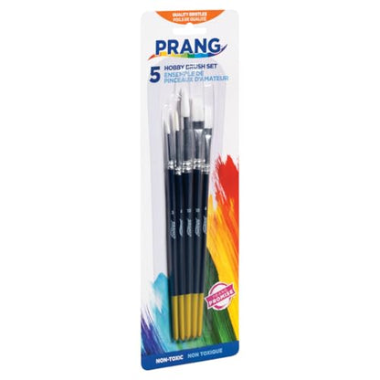 Prang Hobby Paint Brush Set, Assorted Sizes, 5 Brushes/Set, Pack of 6 Sets, 30 Brushes Total - size: 5 Count (Pack of 6)