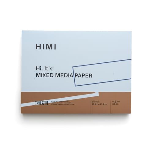 HIMI Mix Media Paper Pad 9X12''(180g/m²) 90 Sheets Mix Paper Pad, Side Wire Bound, Fine Texture, in Gouache Acrylic Art Pad for Sketching, Ink Sketch Book, Art Supplies Drawing Pad Gift (Blue) - color: Blue