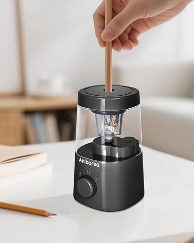 Electric Pencil Sharpener, Battery/USB Cord Operated, Black - color: Black