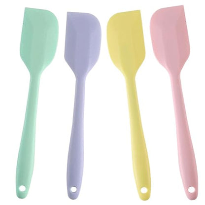 4 PCS Mini Silicone Spatulas 8.2 Inch Rubber Spatula,Nonstick Cookware - color: Purple Green Pink Yellow