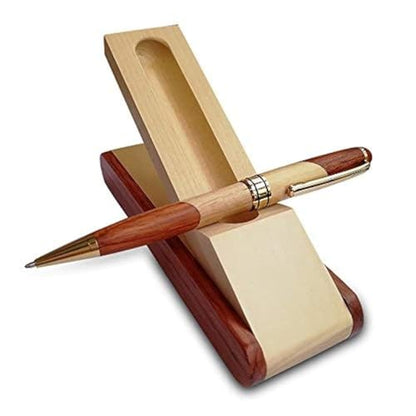 Luxury Wood Ballpoint Pen Set & Fancy Pen Box for Men Gift Desk Nice Pens - color: Ballpoint pen