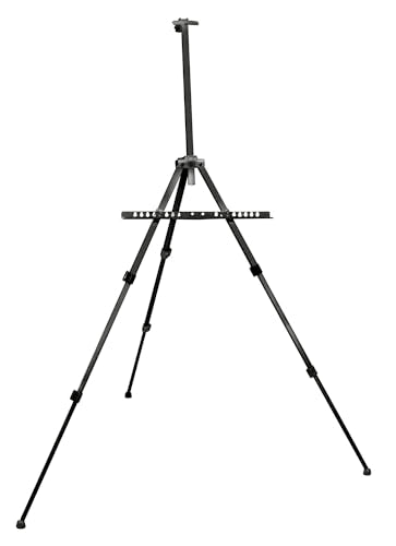 Creative Mark Feather Portable Lightweight Painting Adjustable Folding Tripod Easel Stand for Painting, Up to 75" Tall, Easy-Lok Canvas Holder Fits 1.5" Canvases from 4''-30'' Tall