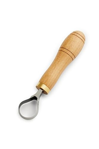 Carving Scorp Knife | Round Carving Tool for Spoons, Bowls, and Cups | Spoon Bowl Carving Tools | for Beginners | Oak Wood Handle with Carbon Steel Blade (1'in full scorp) - style: 1'inch full scorp