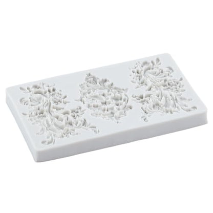 Baroque Scroll Relief Polymer Clay Molds Relief Lace Silicone Mold | Epoxy Resin Casting DIY Crafts Air Dry Polymer Crafts Supplies Clay Tools - color: Style F