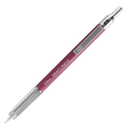 Alvin, Draft-Matic Mechanical Pencil, 0.3mm, Stainless Steel Drawing and Design Tool for Students and Professionals, Great for Drafting, Architecture, Engineering, and Art - color: Maroon