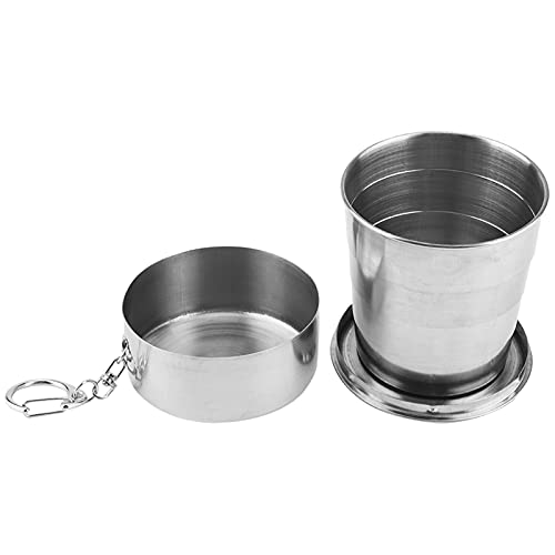 Tiiyee Stainless Steel Collapsible Cup, Folding Camping Cup Portable 250ml - size: 8.5 Ounces