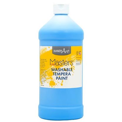 Handy Art Little Masters Washable Tempera Paint, Light Blue, 32 oz Bottle - color: Light Blue, size: 32 Fl Oz (Pack of 1)