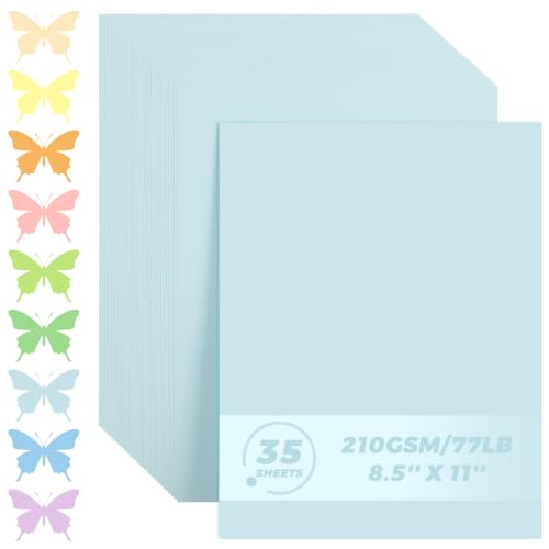 35 Sheets Sky Blue Cardstock - 8.5'' x 11'' 77lb/210gsm - color: Sky Blue